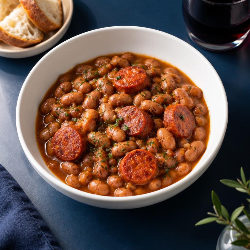 Alubias pintas, Con chorizo